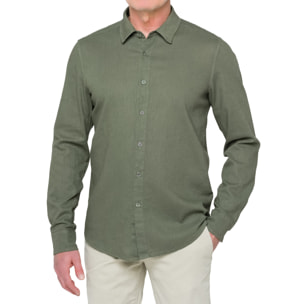 Camicia in lino Hot Buttered Saunders Militarygreen