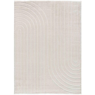 BLANCHE Alfombra geometrica con relieve en blanco, varias medidas disponibles.