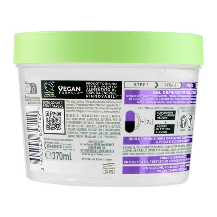Gel Idratante per Capelli Fructis Metodo Ricci Flexi Definizione a Lunga Tenuta 370ml
