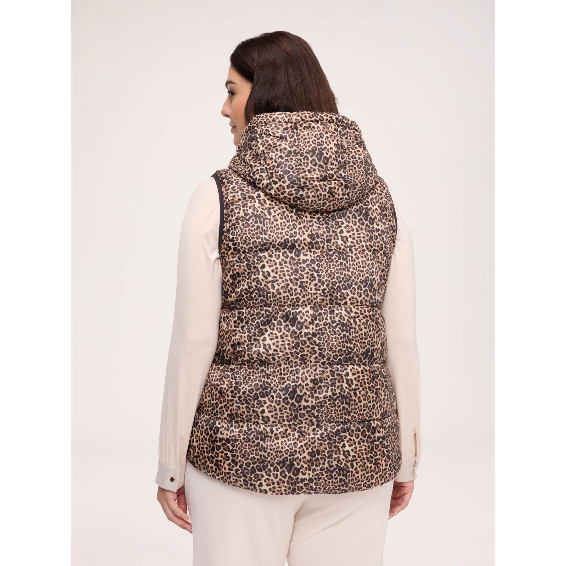 Fiorella Rubino - Chaleco acolchado reversible con estampado de leopardo - Beige