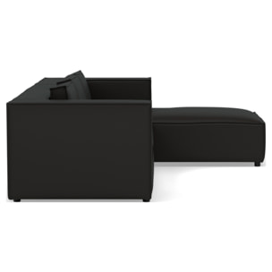 Stella - canapé d'angle droit 4 places en simili - Noir