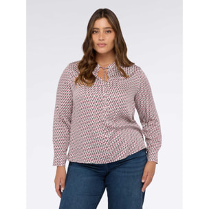 Fiorella Rubino - Blusa estampado geométrico en raso - Burgundy