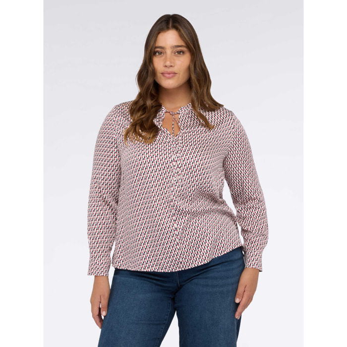 Fiorella Rubino - Blusa estampado geométrico en raso - Burgundy