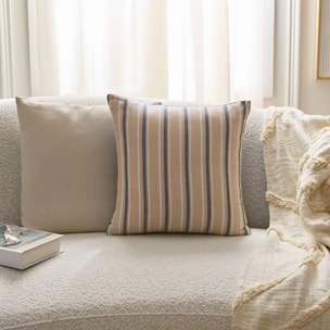 Coussin Groove 40x40cm rayé bleu navy