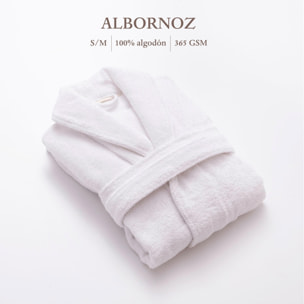 Albornoz Blanco , 100% algodón, 360gsm,Scalpers home