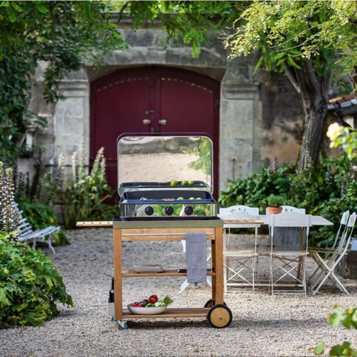 Plancha gaz ENO 80 cm Inox 3 brûleurs à poser, 69x40 cm