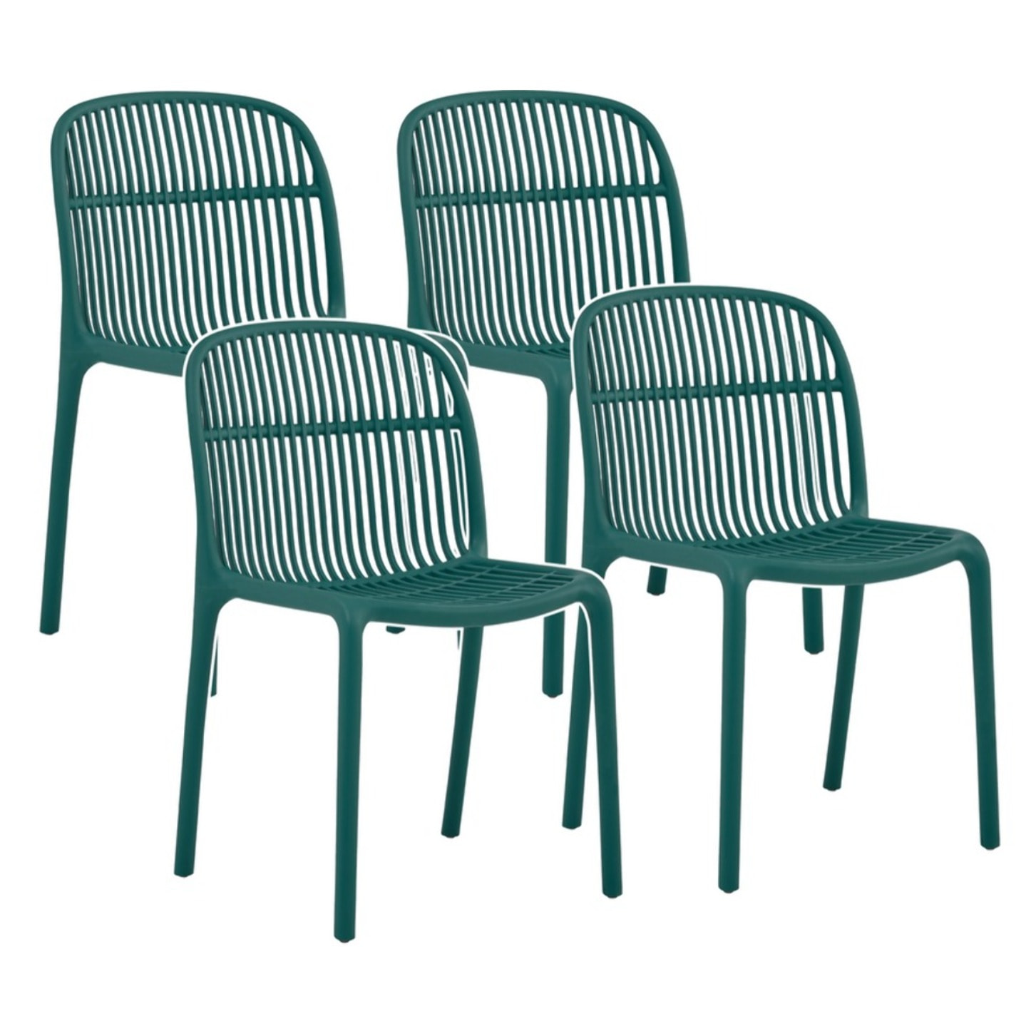Set da 4 sedie da giardino in polipropilene verde – Sintra