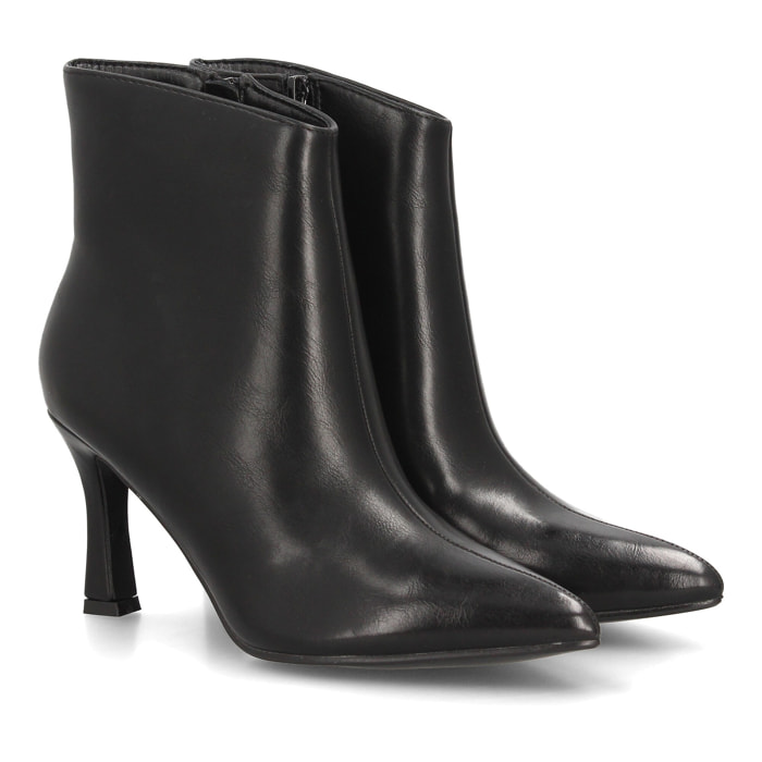 Botines de Tacón Mujer con Cremallera Lateral punta fina y tacón estilizado