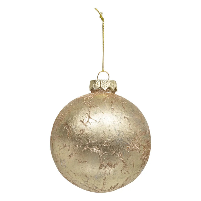 Boule effet métal D.10cm plastique or