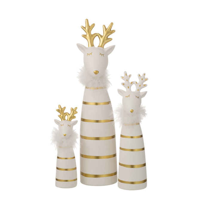 J-Line décoration Elan Lignes - céramique - or/blanc - large - 2 pcs