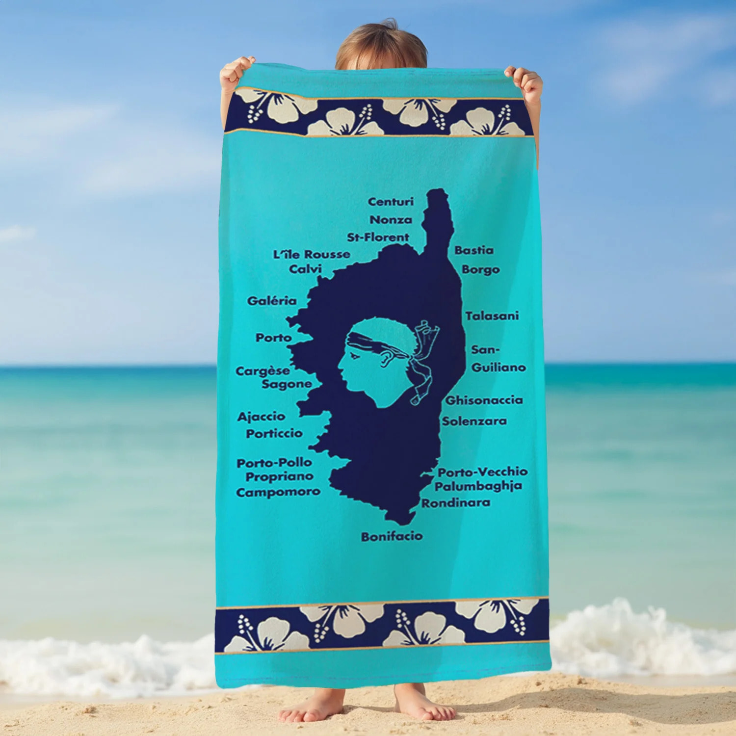 Serviette de plage microfibre enfant - Lavezzi - 70x140cm - 250g/m²