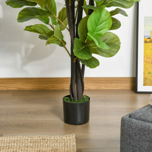 Ficus Artificial 130 cm Planta Artificial con 78 Hojas y Maceta Planta Artificial Decorativa para Interior y Exterior Hogar Salón Oficina Verde