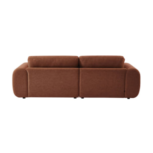 Canapé d'angle droit 3 places tissu, pieds ronds ZENIO