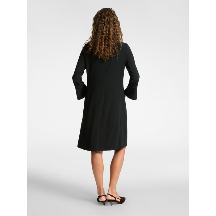 Elena Mirò - Vestido de tejido crêpe - Negro