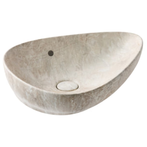 Vasque à poser asymétrique Nouvelle Vague effet marbre douceur minérale