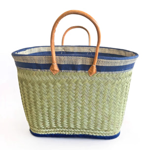 Panier artisanal de Madagascar - Sava GM Bleu Marine