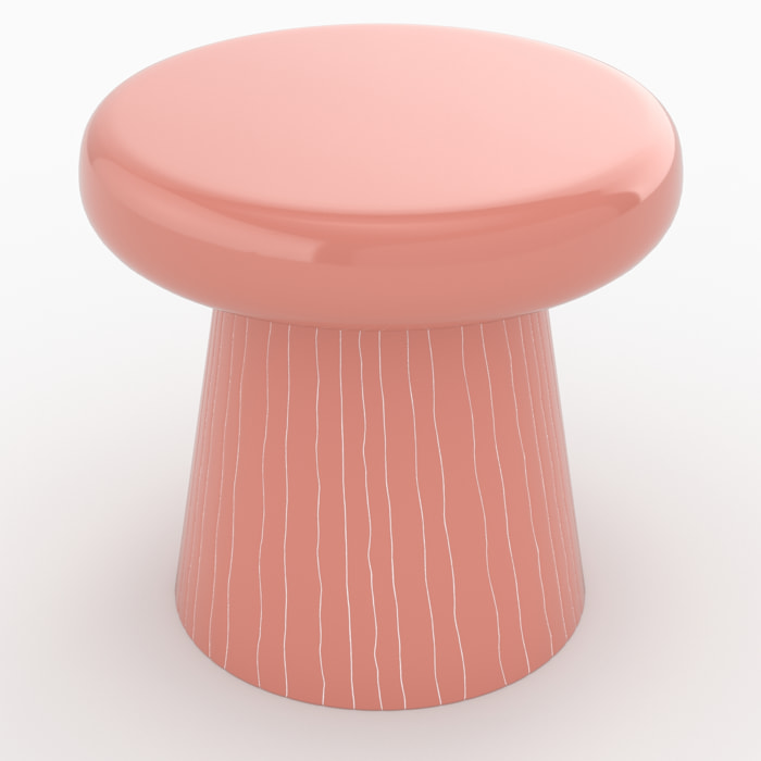 Table d'appoint ronde en métal rose D41 cm - Rosalie