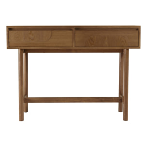 MARIO - Console couleur naturelle 2 tiroirs décor motif arrondi