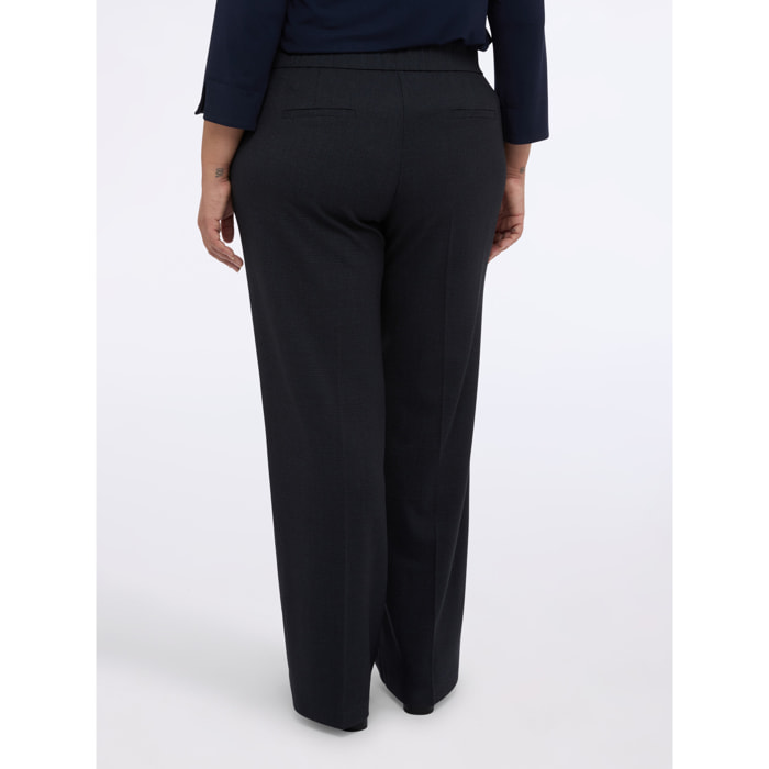 Fiorella Rubino - Pantalones new regular con pliegue planchado - Azul