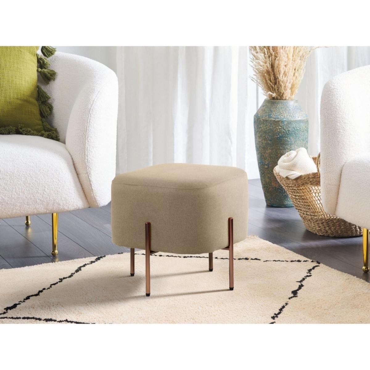 Pouf design in tessuto beige - Kate