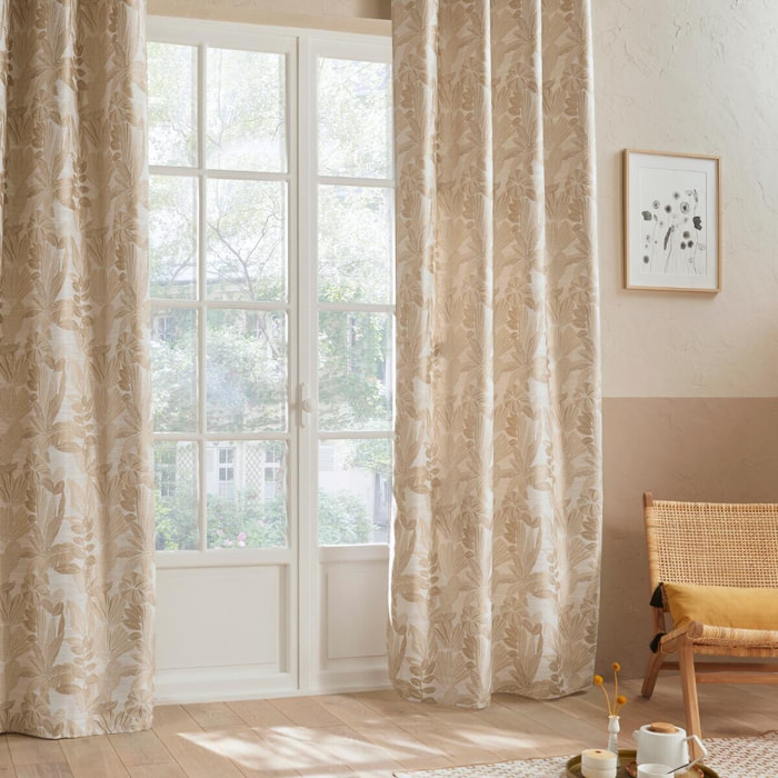 Rideau "Bejuco" motifs jacquard beige 140x260cm