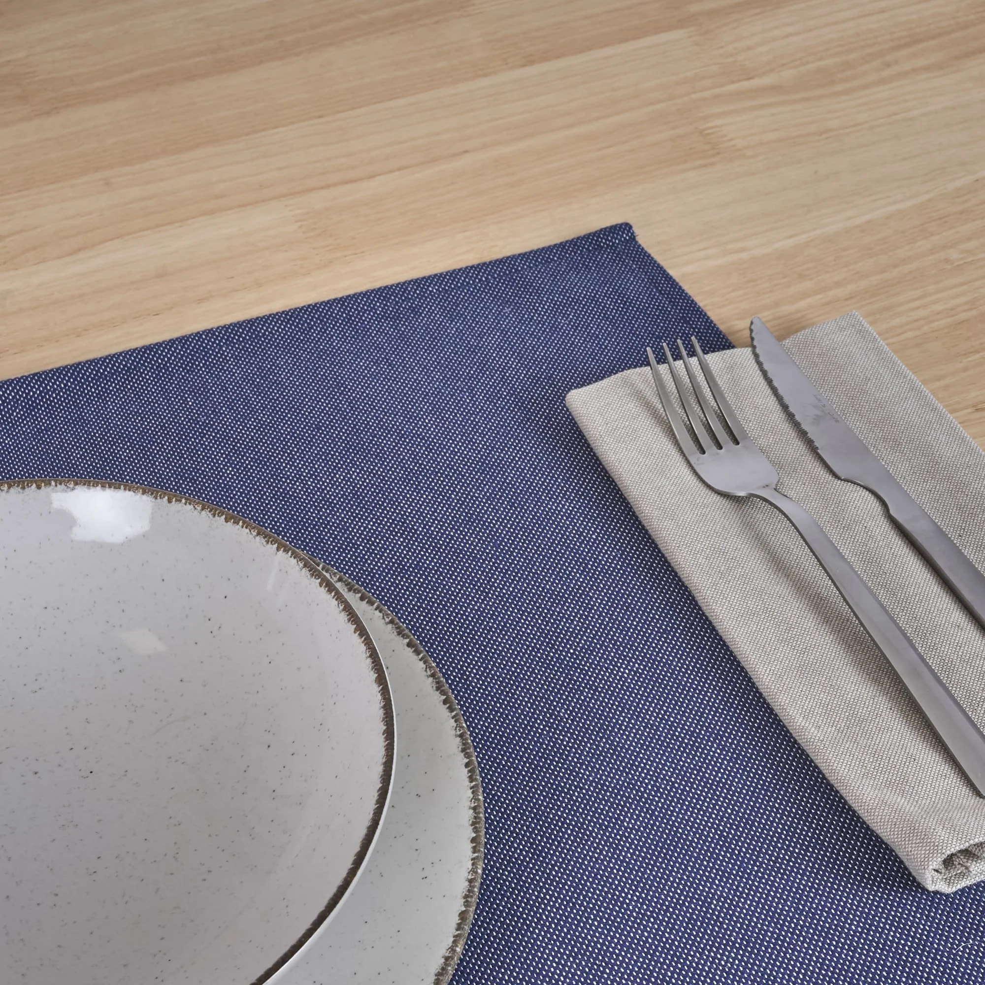 Lot de 2 sets de table jacquard MASSAIC BleuON