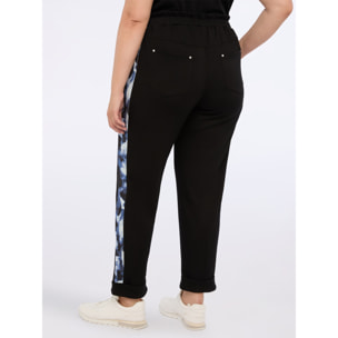 Fiorella Rubino - Pantalones globo de tejido scuba con bandas laterales - Negro