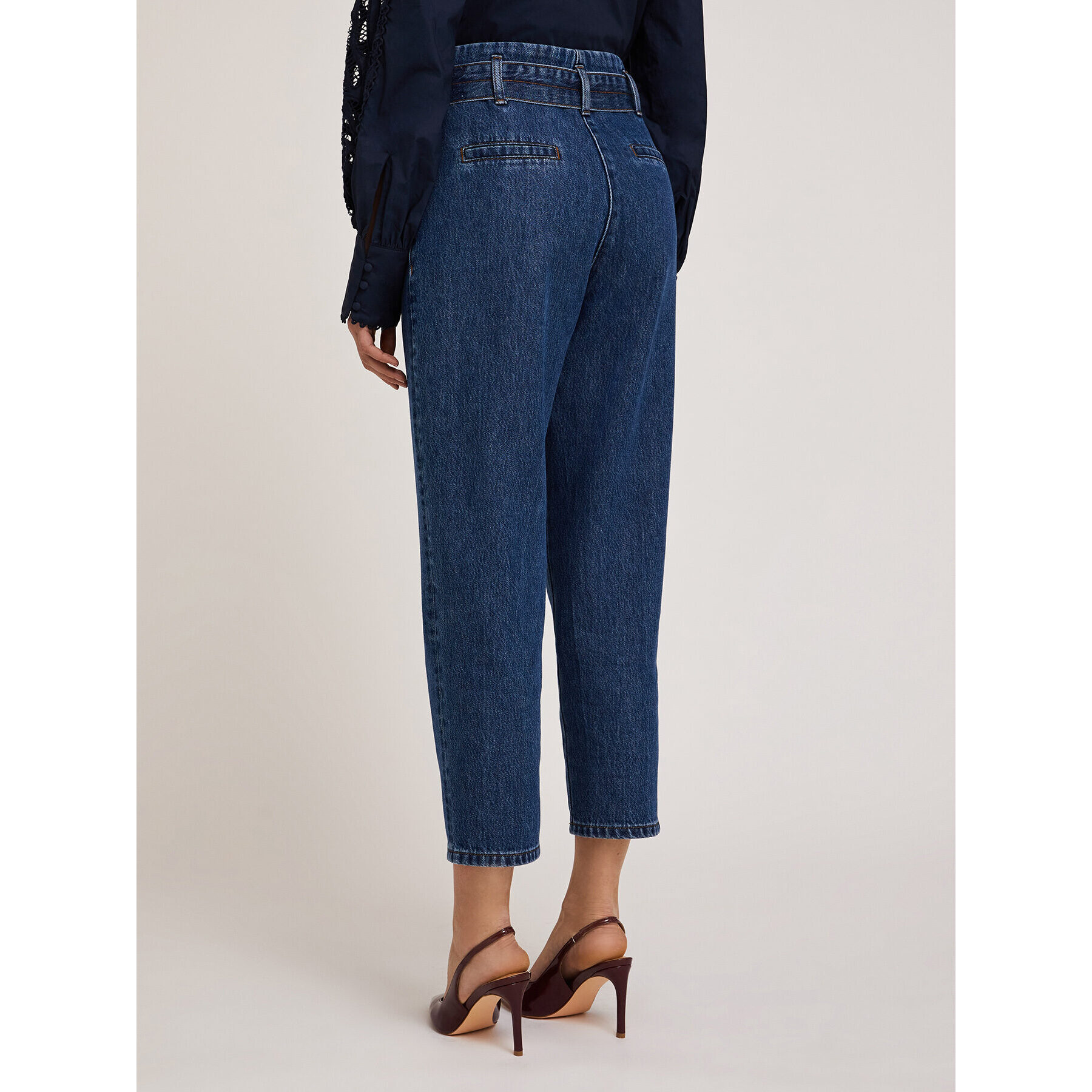 Motivi - Jeans balloon fit con cintura misto lyocell - Blu