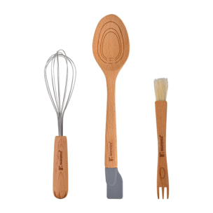 Juego de 3 Utensilios 2 en 1 de cocina Multifunción GENIUS en acero inoxidable y silicona Bergner.