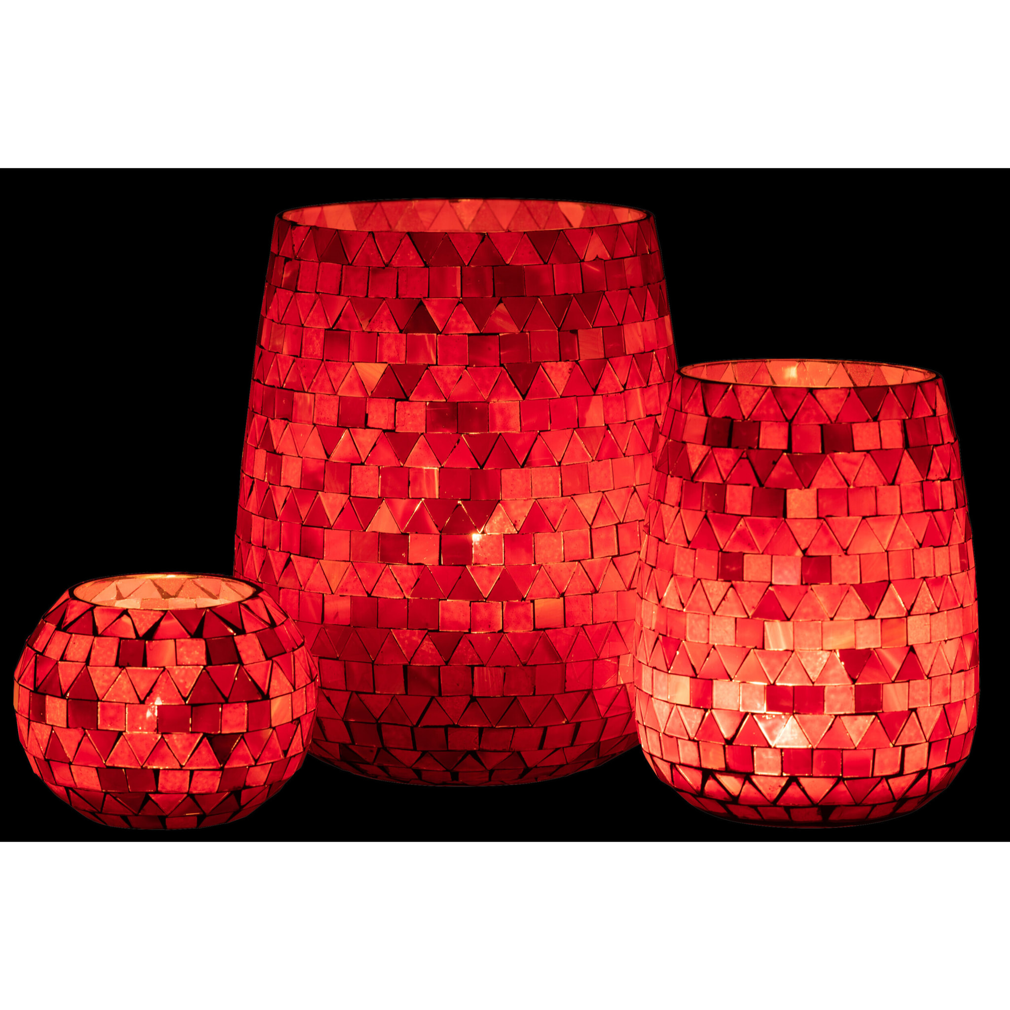 J-Line photopore Mosaic Triangle - verre - rouge/rose - large