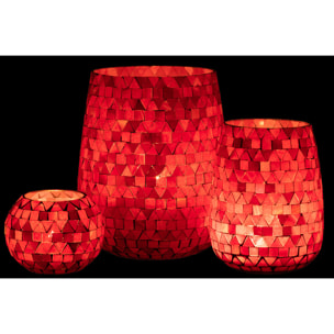 J-Line photopore Mosaic Triangle - verre - rouge/rose - large