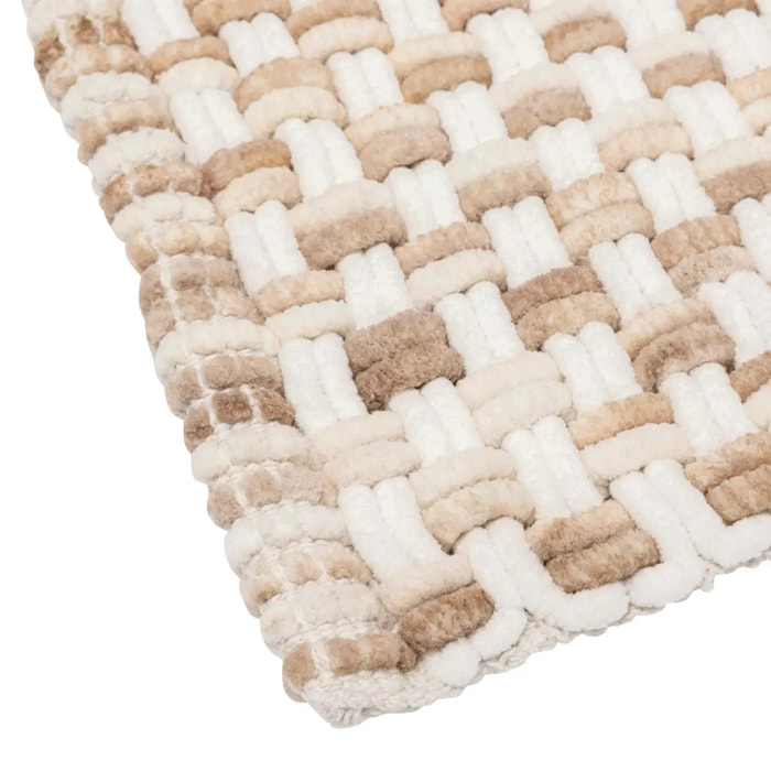 Tapis de bain tressé taupe 50x75cm