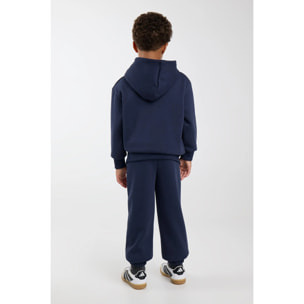 Chándal deportivo de niño afelpado sudadera y jogger ancho marino