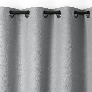 Rideau phonique coton et chanvre tressage naturel - Bleu