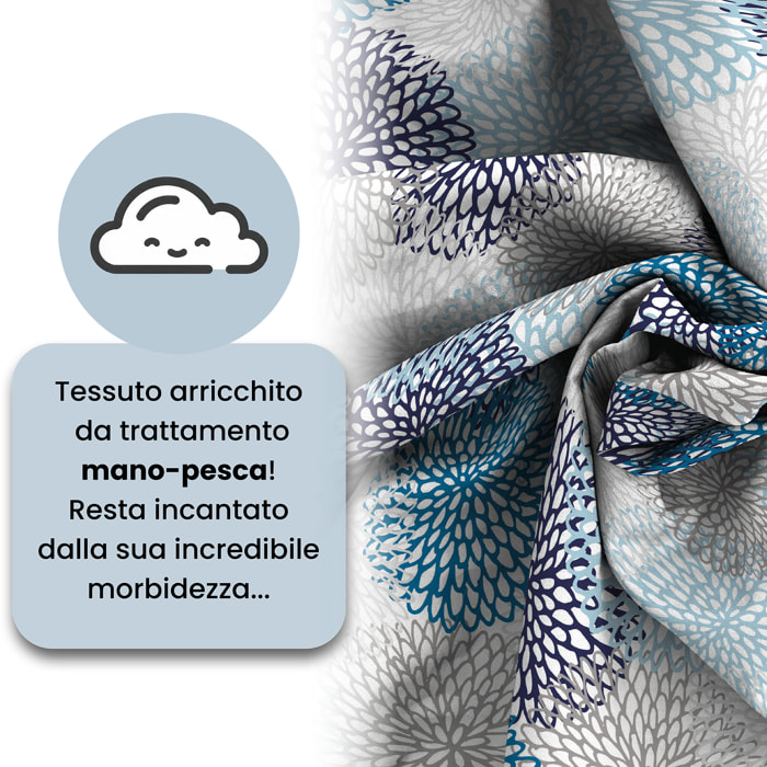 COPRIPIUMINO FANTASY, 100% Microfibra, No Stiro - SOFFIONI BLU