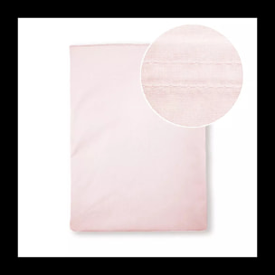 Drap plat percale de coton uni rose Olana petale