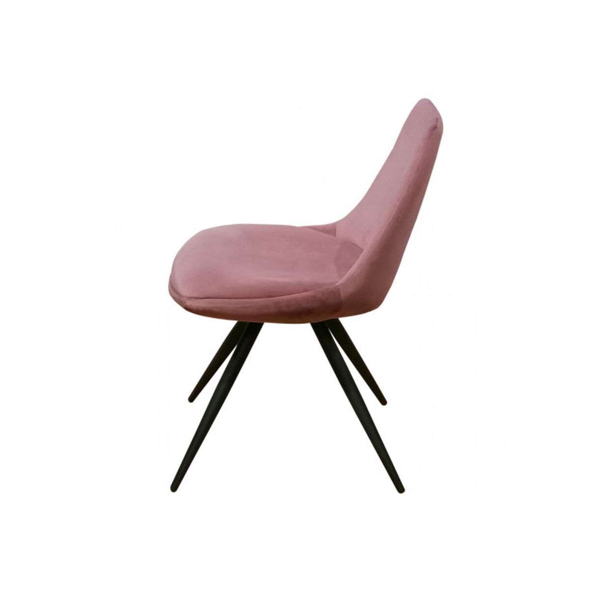 Chaise en velours avec piètement croix en métal noir - COCO