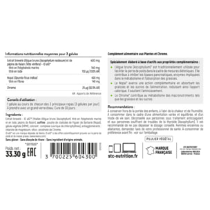 STC NUTRITION - Pack Contrôle du poids - Complément alimentaire - Drainaxyl® 500 Thé Pêche + Hydroxyblast® + Killercal + Taille Abdos Ventre Plat + - Elimination & Drainage - Brûle graisses extra-fort
