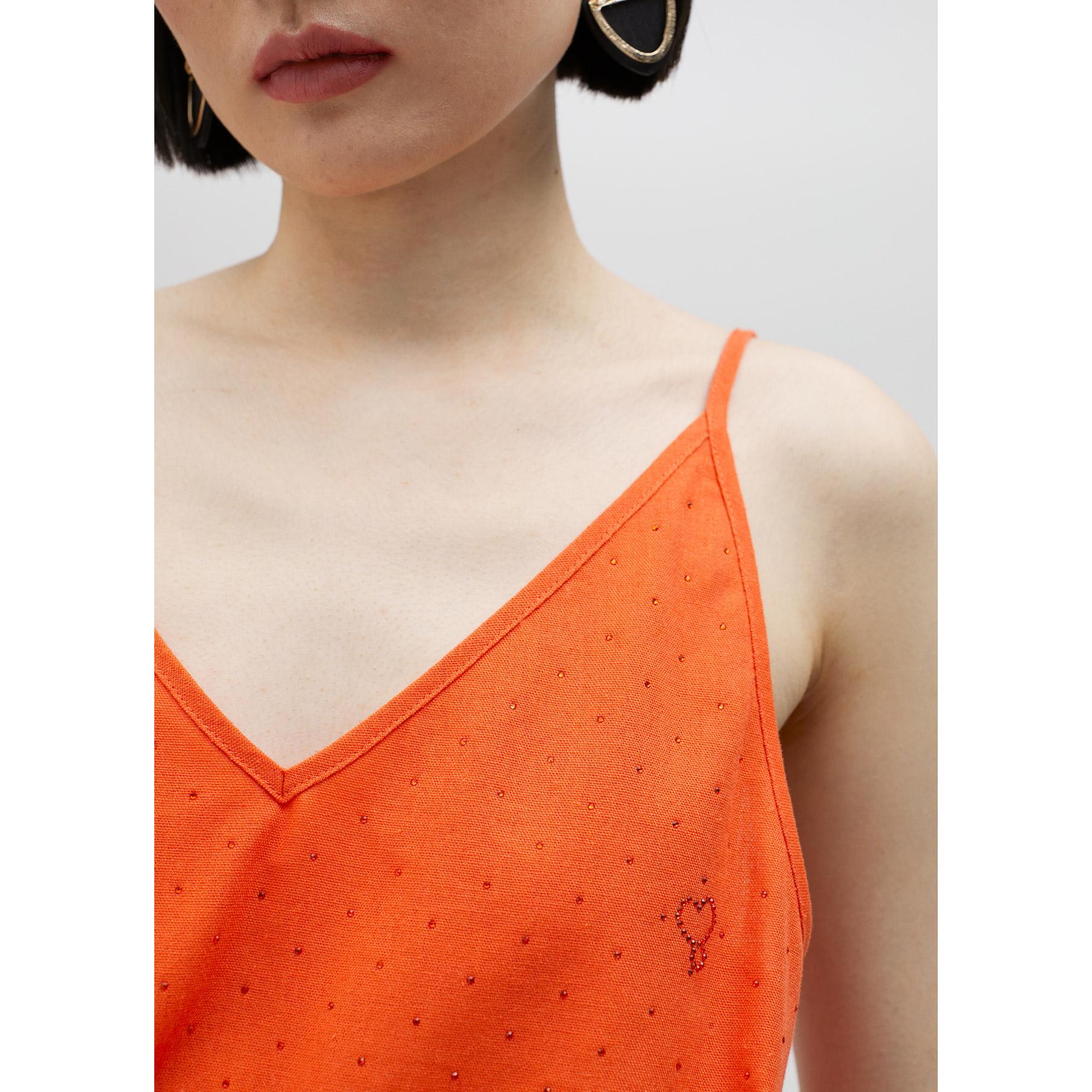 Top con spalline e strass