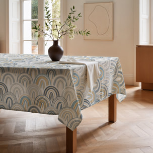 Nappe imprimée anti-tâches MARGOT BLEU