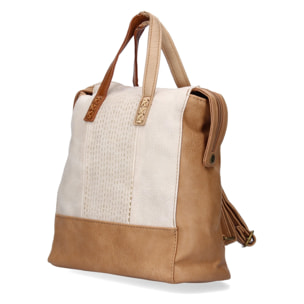 Mochila para mujer con correas ajustable, compartimento principal con cremallera.