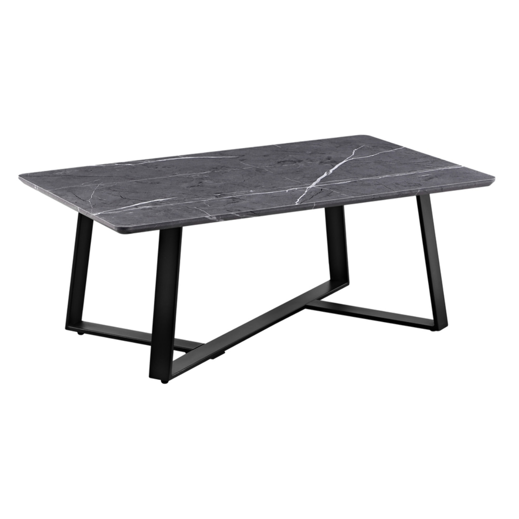 Coffee table stile moderno con marmo grigio scuro 90x55x35 cm - Valencia
