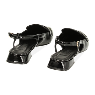 Ballerine slingback nere in naplack