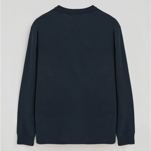 Pack uomo con tre magliette a maniche lunghe in nero, blu marino e bianco con ricamo Rigby Go