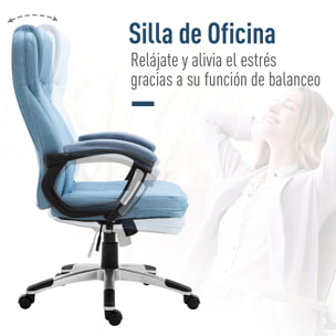 Silla de Oficina Altura Ajustable 66x75 cm Azul Claro