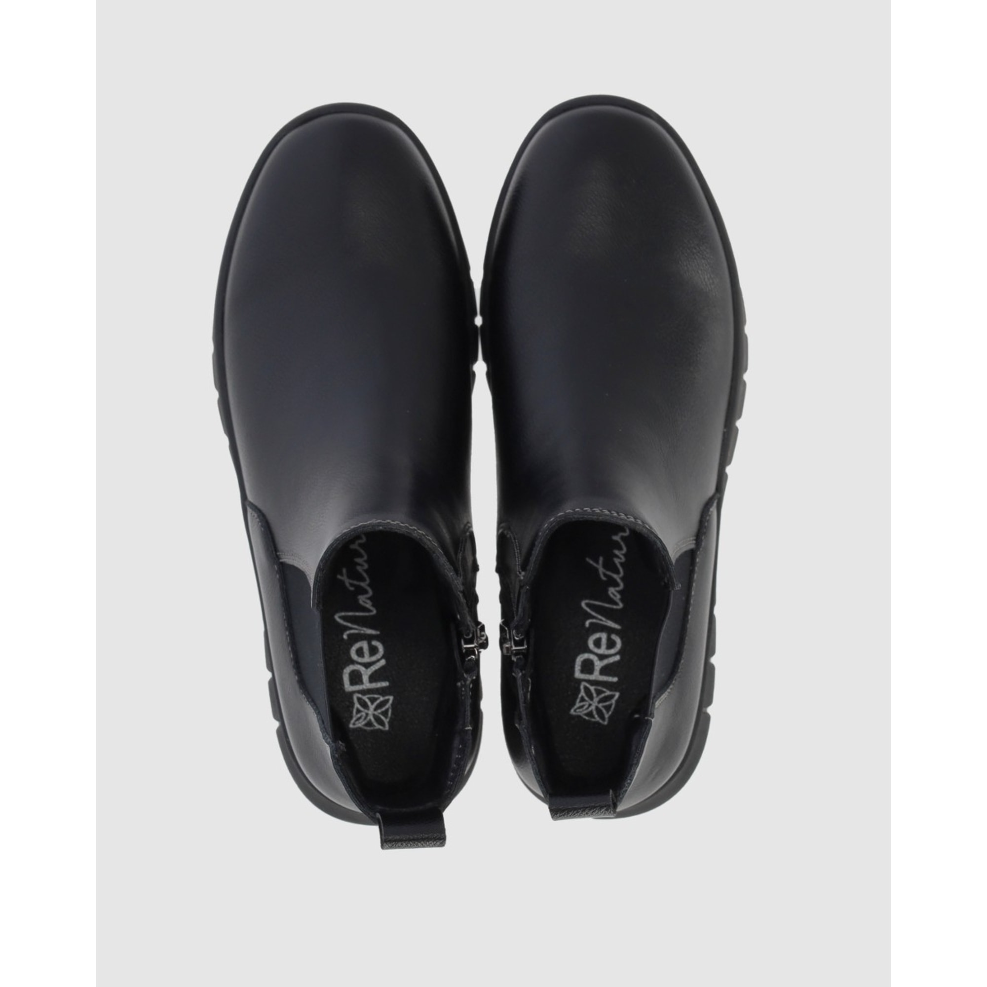 Botines de Piel - Negro - Tacón: Bajo