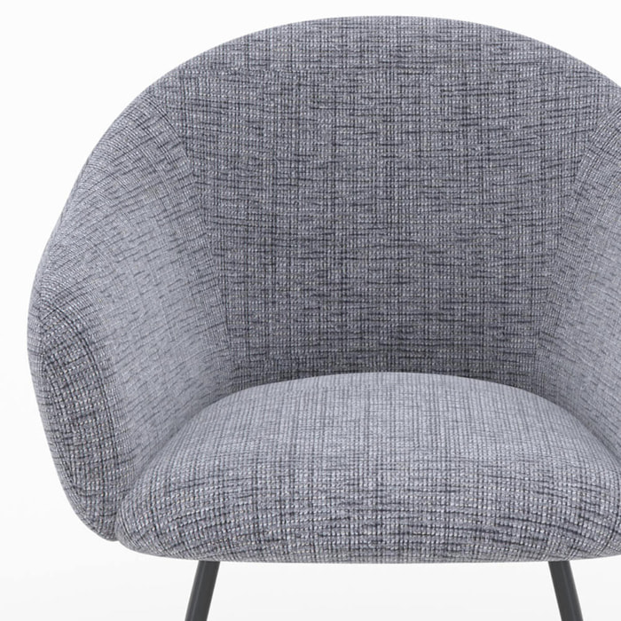 Fauteuil Socky en tissu gris chiné