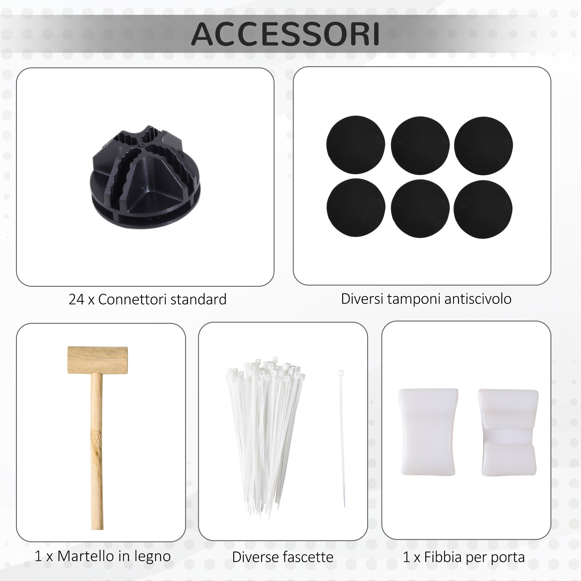 PawHut Recinto per Conigli e Porcellini d'India Modulabile con Accessori Montaggio, 105x70x35cm - Nero