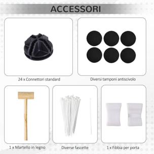 PawHut Recinto per Conigli e Porcellini d'India Modulabile con Accessori Montaggio, 105x70x35cm - Nero