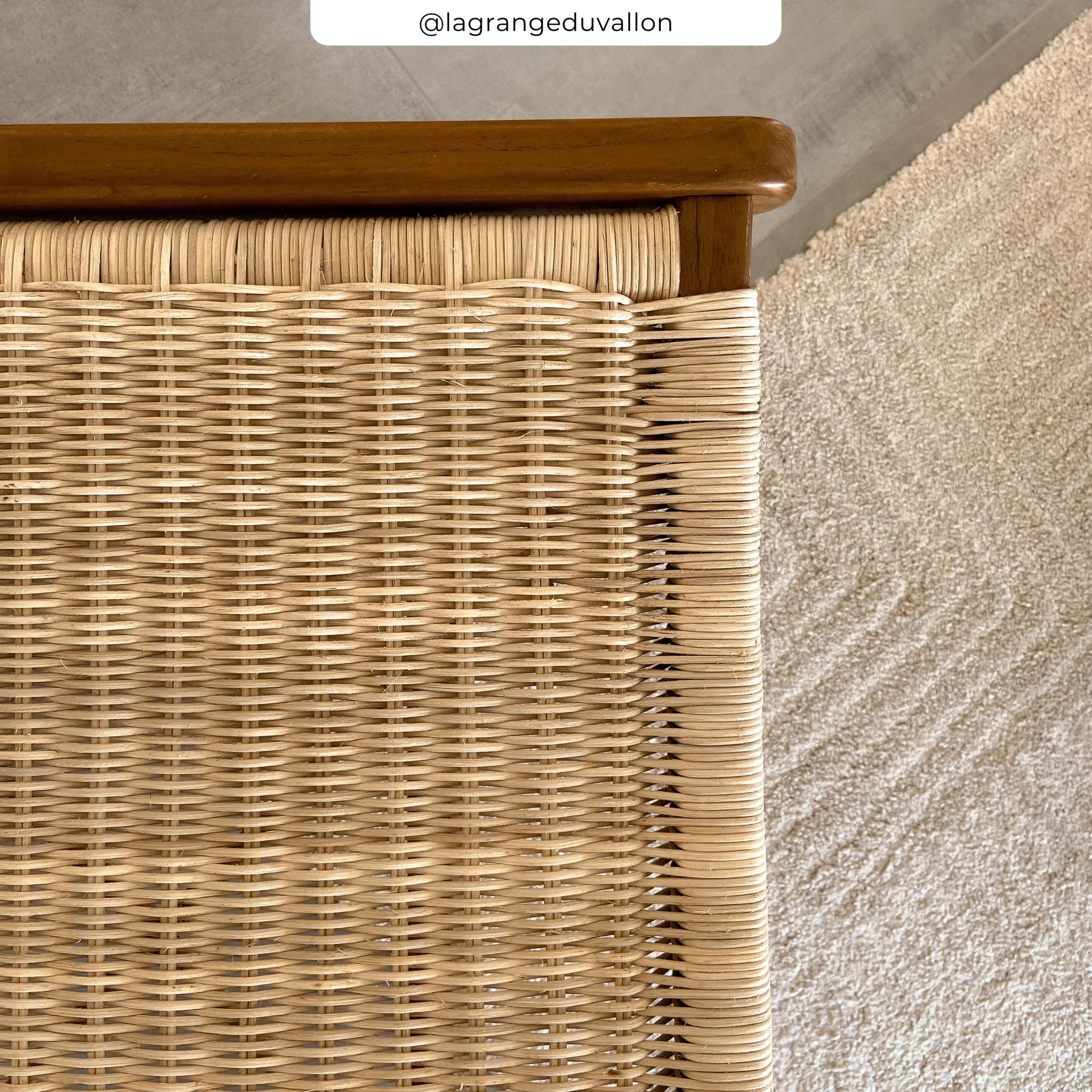 Fauteuil en bois de teck et tressage vannerie en rotin - Kilka